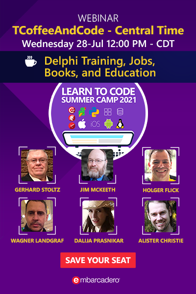 44 Banners Tcoffeeandcode July 2021 Delphi Training Jobs Books And Education 400x600