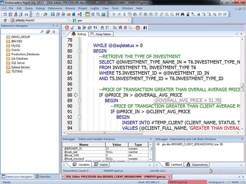 embarcadero sybase