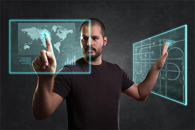 Man Hologram Monitors